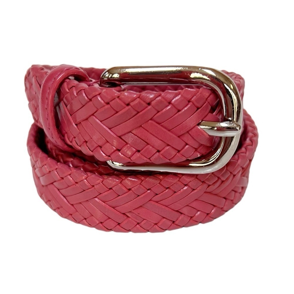 Talbots Pink Braided Woven Leather Belt Size Medium